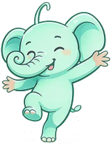 Condri elephant mascot waving hello