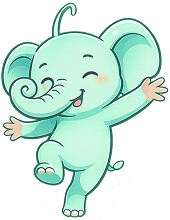 Condri elephant mascot waving hello